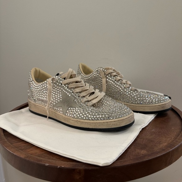 Golden Goose Ball Star with Swarovski crystals and gray suede star - Picture 3 of 8